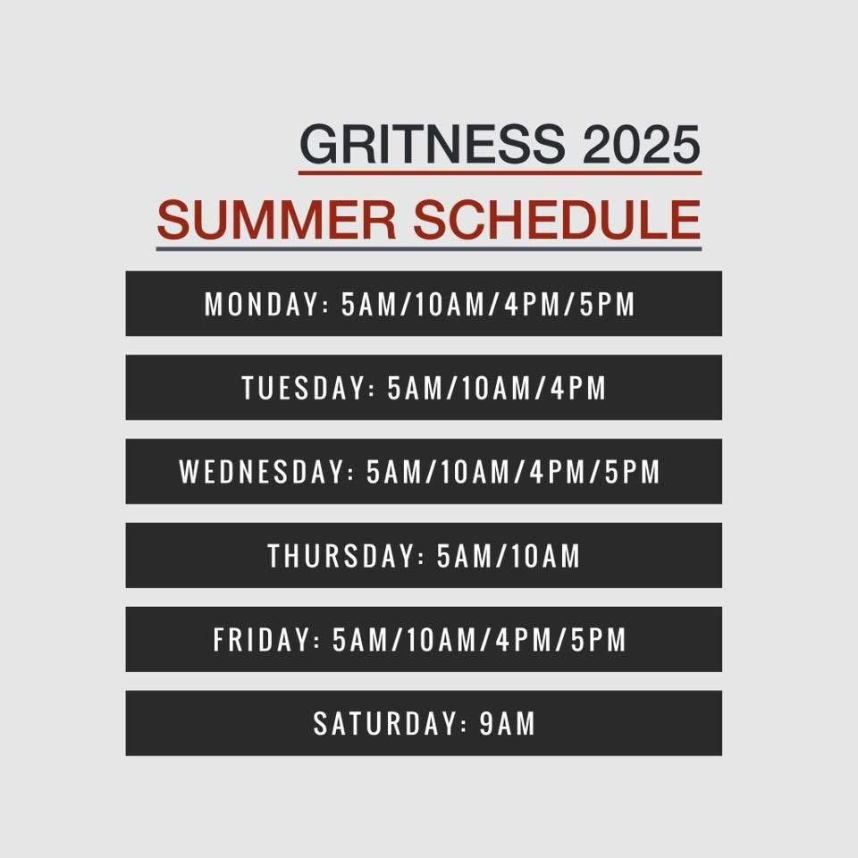 Gritness Gym Hours Schedule